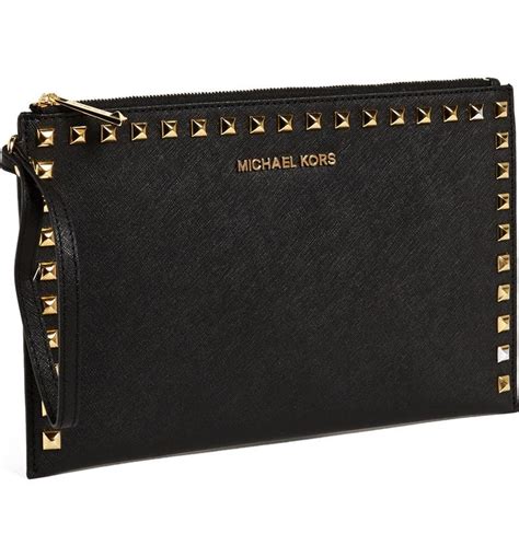 michael kors large selma studded clutch|michael kors wristlet outlet.